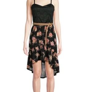 No Boundaries Black Lace High-Low Dress